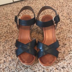 Black Wedge Sandal